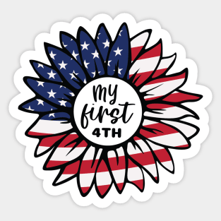 My First 4th Sunflower Sticker